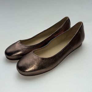 Garnet Hill Metallic Bronze Ballet Flats